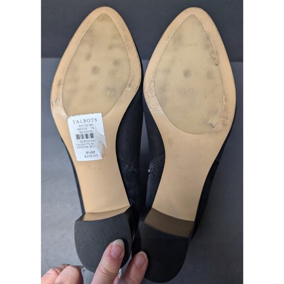 Talbots Black Simone Buckles Boots WOMENS SIZE 9.5M Orig$219 Ankle Zip 3" Heels - Picture 9 of 15